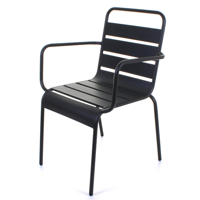 Slatted Bistro Armchair Sand Grey
