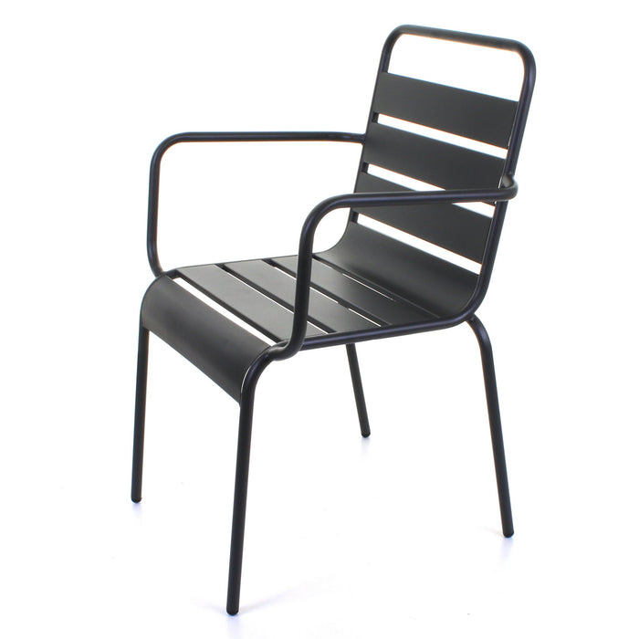 Slatted Bistro Armchair Sand Grey