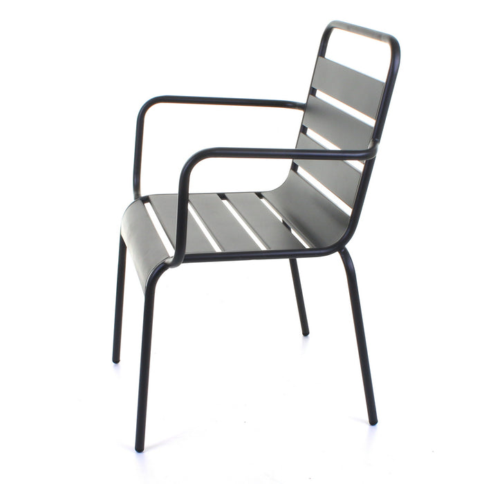 Slatted Bistro Armchair Sand Grey