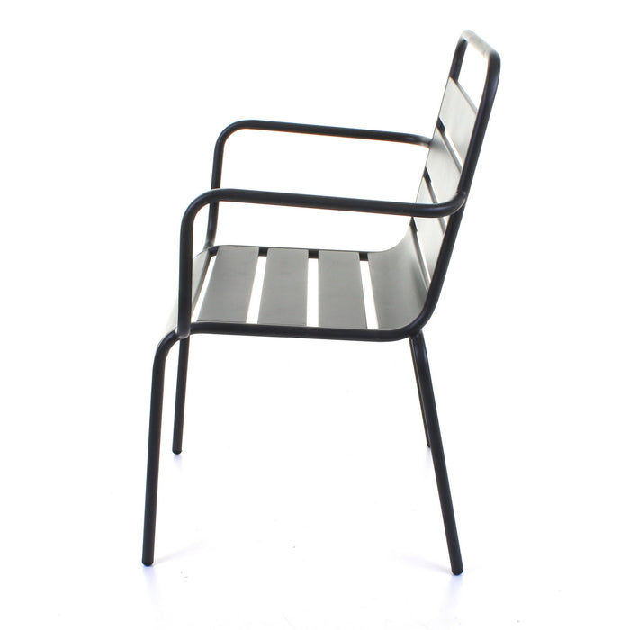 Slatted Bistro Armchair Sand Grey