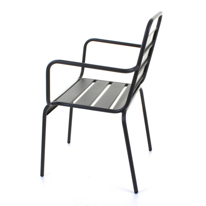 Slatted Bistro Armchair Sand Grey
