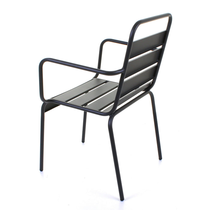 Slatted Bistro Armchair Sand Grey