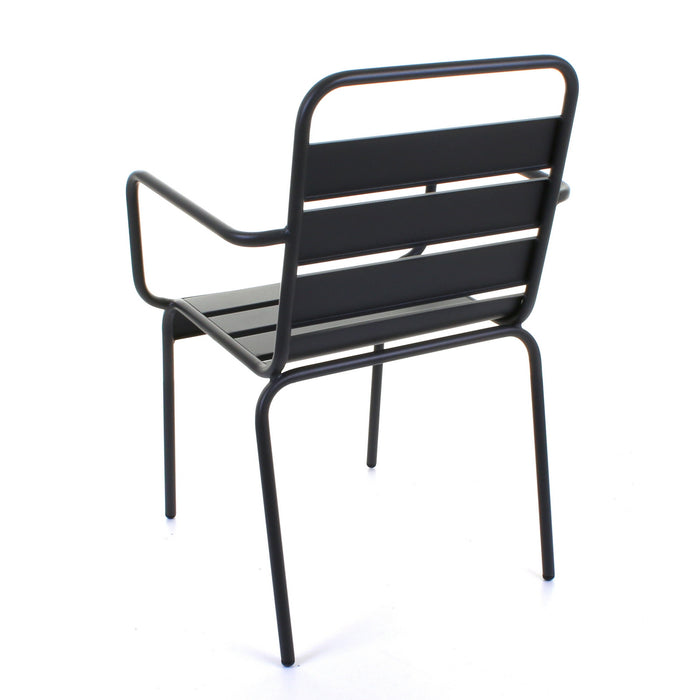 Slatted Bistro Armchair Sand Grey