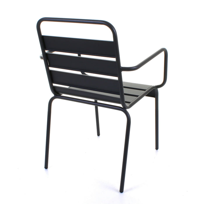 Slatted Bistro Armchair Sand Grey