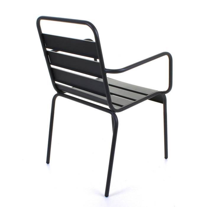 Slatted Bistro Armchair Sand Grey