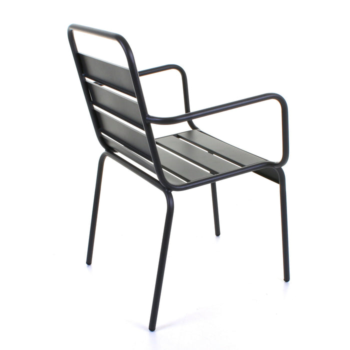 Slatted Bistro Armchair Sand Grey