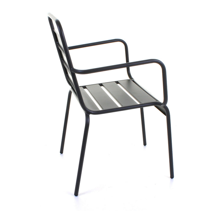 Slatted Bistro Armchair Sand Grey