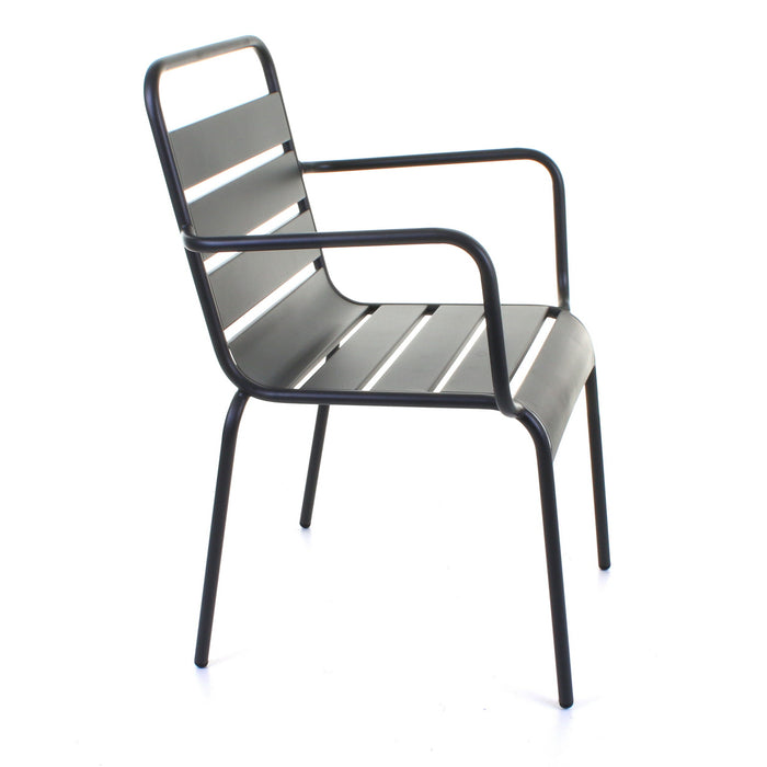 Slatted Bistro Armchair Sand Grey