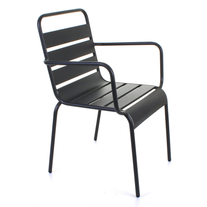 Slatted Bistro Armchair Sand Grey