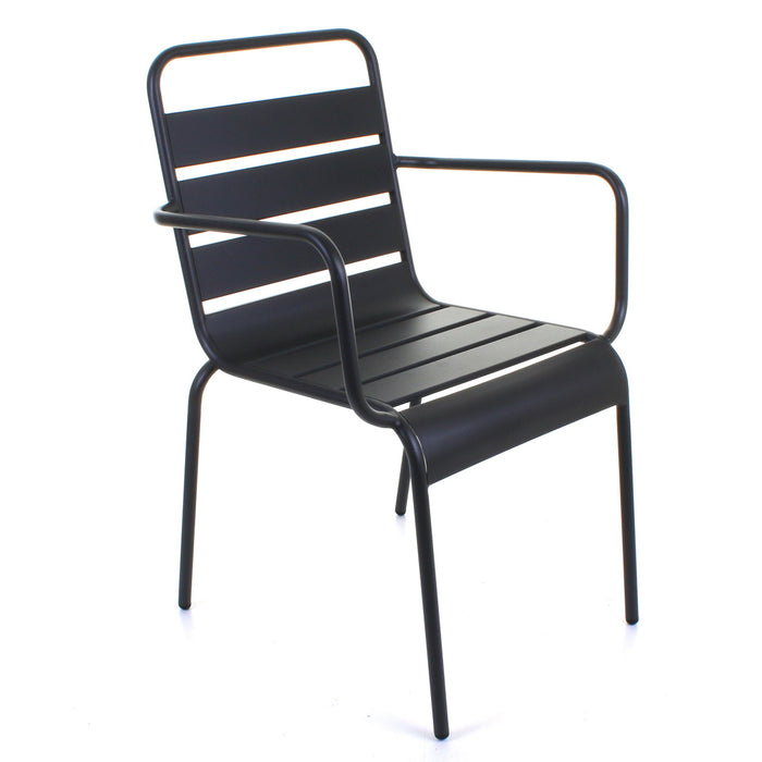 Slatted Bistro Armchair Sand Grey