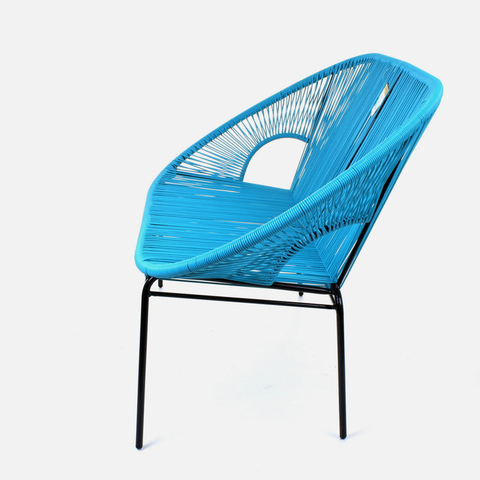 Rattan Bench - Blue