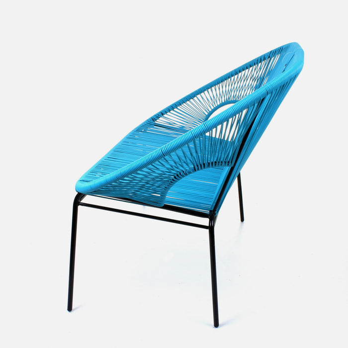 Rattan Bench - Blue