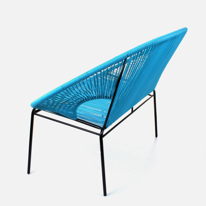 Rattan Bench - Blue