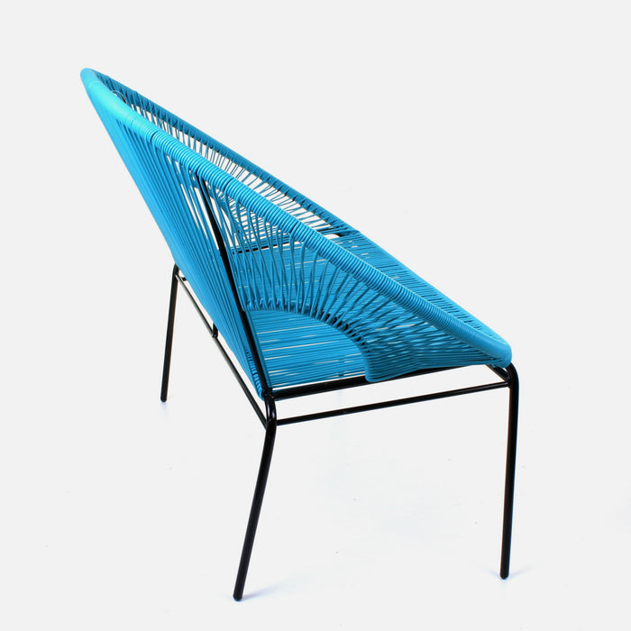 Rattan Bench - Blue
