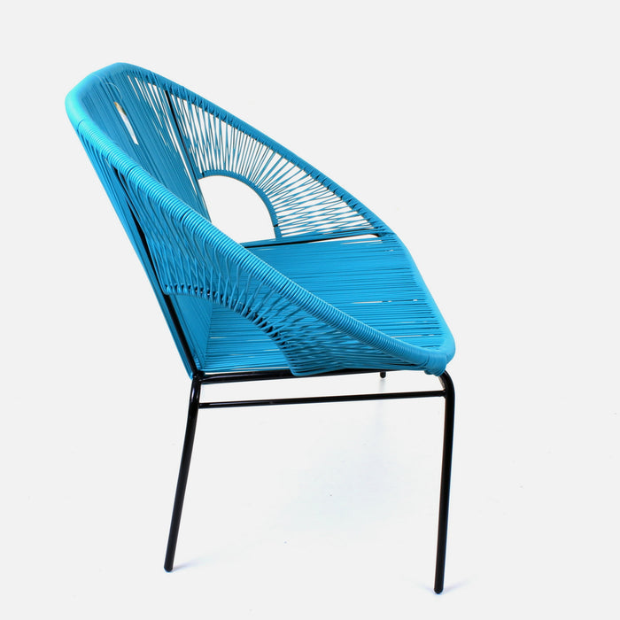 Rattan Bench - Blue