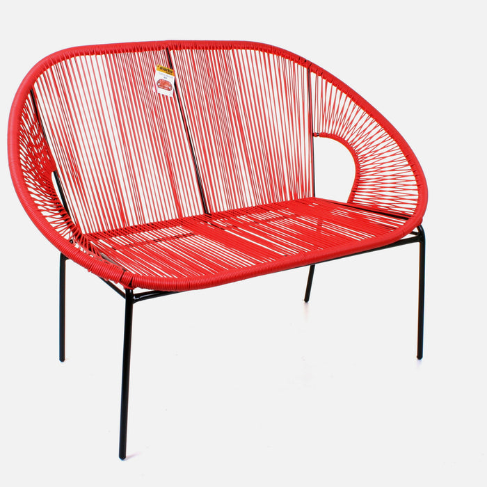 Rattan Bench - Red
