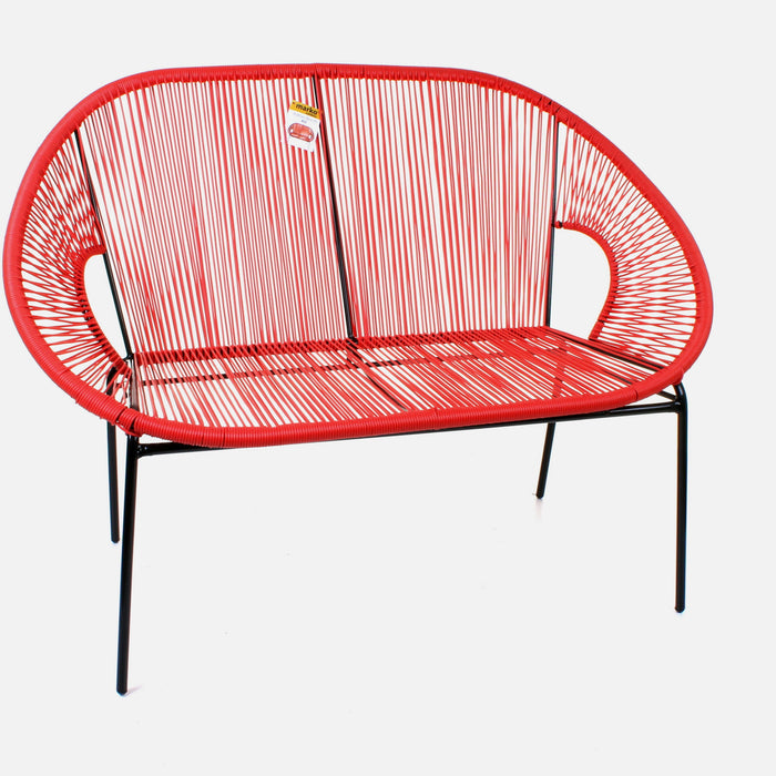 Rattan Bench - Red