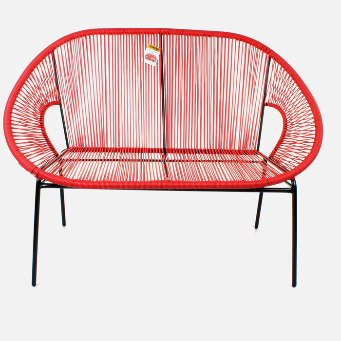 Rattan Bench - Red