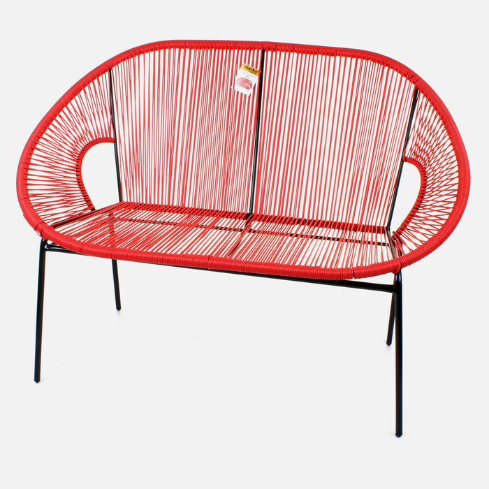 Rattan Bench - Red
