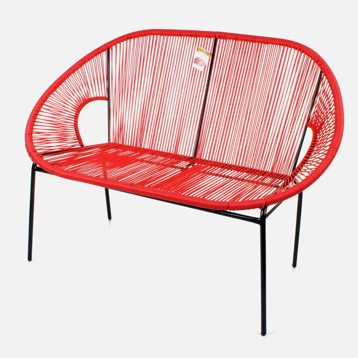 Rattan Bench - Red