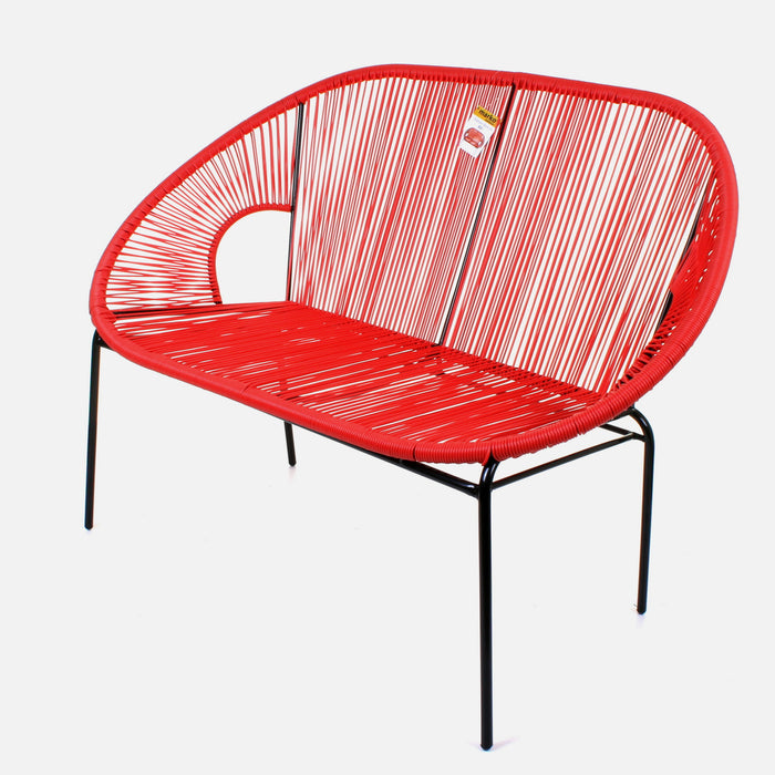 Rattan Bench - Red