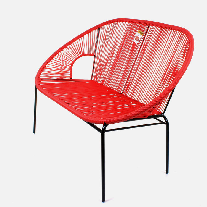 Rattan Bench - Red
