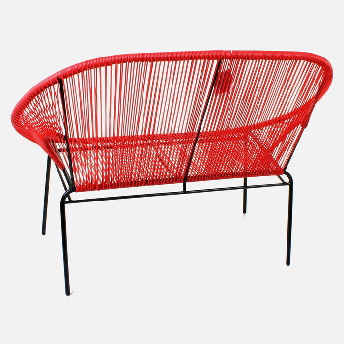 Rattan Bench - Red