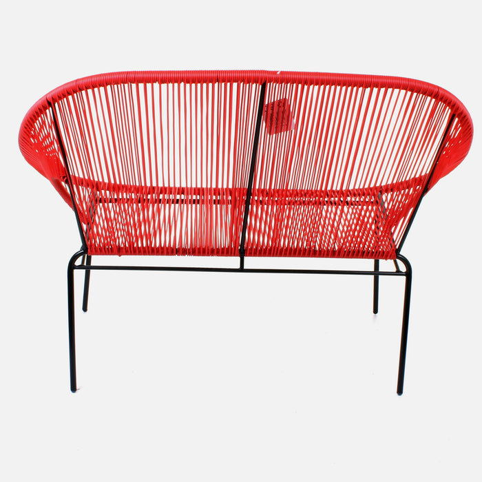 Rattan Bench - Red
