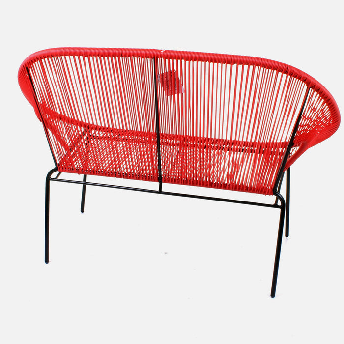 Rattan Bench - Red