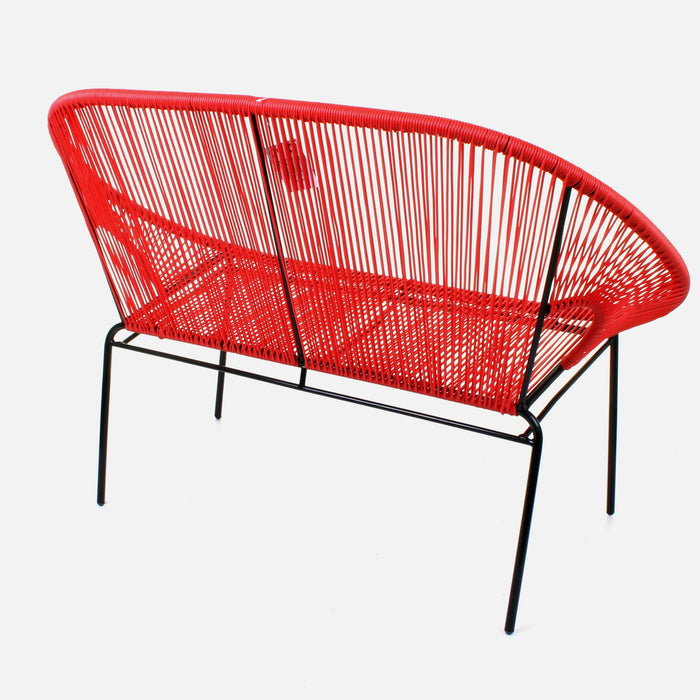 Rattan Bench - Red