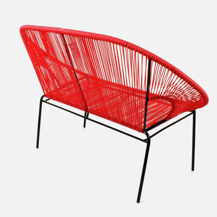 Rattan Bench - Red