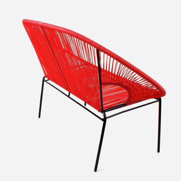 Rattan Bench - Red