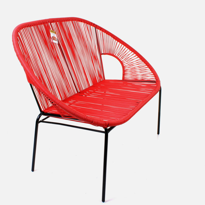 Rattan Bench - Red