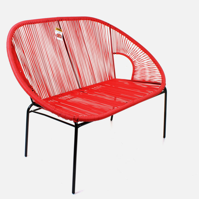 Rattan Bench - Red