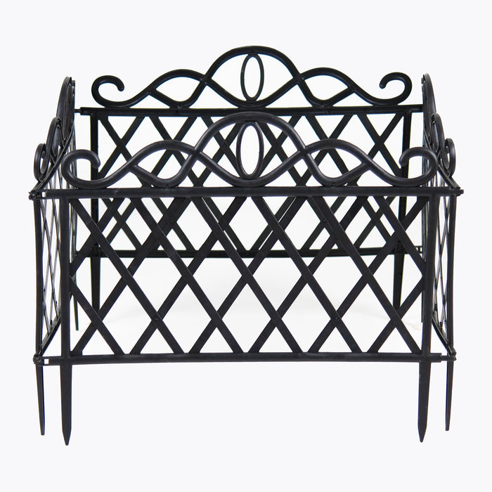 Black Garden Fence Border Edging 4pc