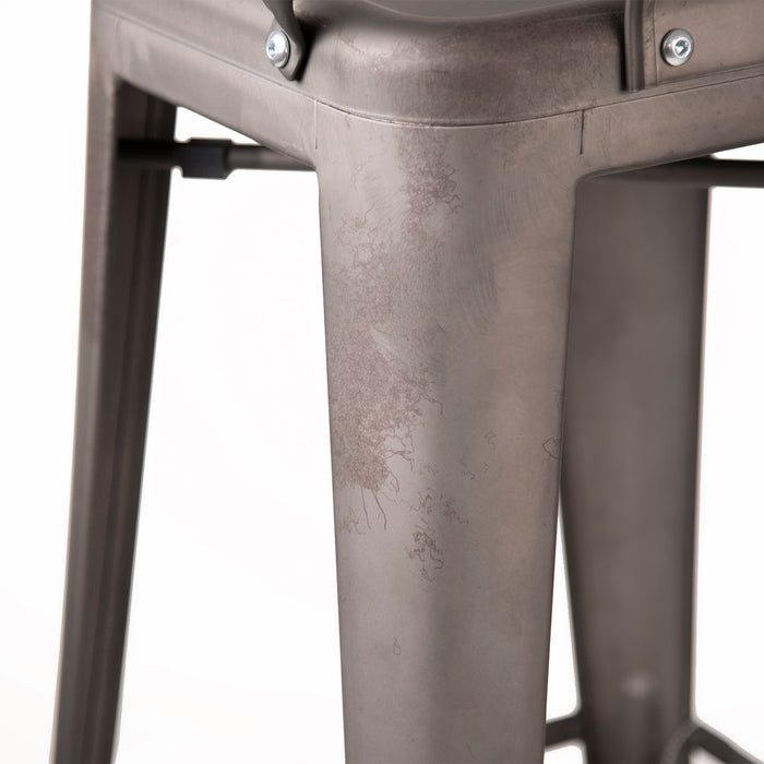 Tolix Style Naples Bar Stool - Gun Metal