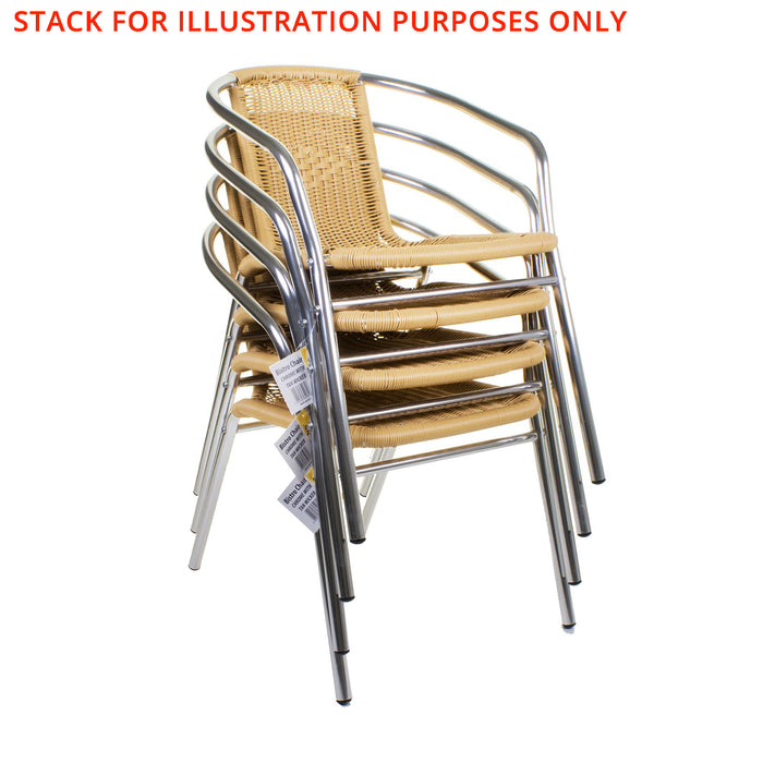 Tan Wicker Chrome Bistro Chair