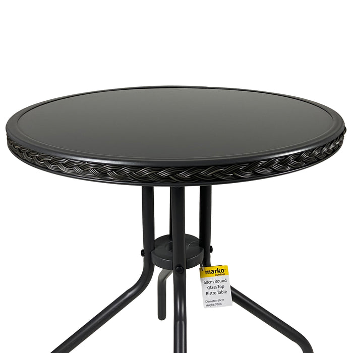 Grey Wicker Edge Bistro Table