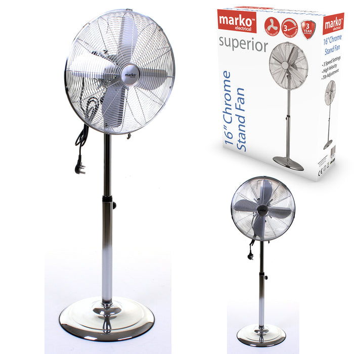 16" Chrome Pedestal Fan