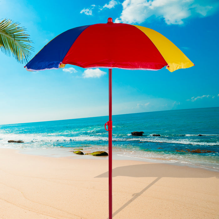 1M Multi Coloured Beach Umbrella