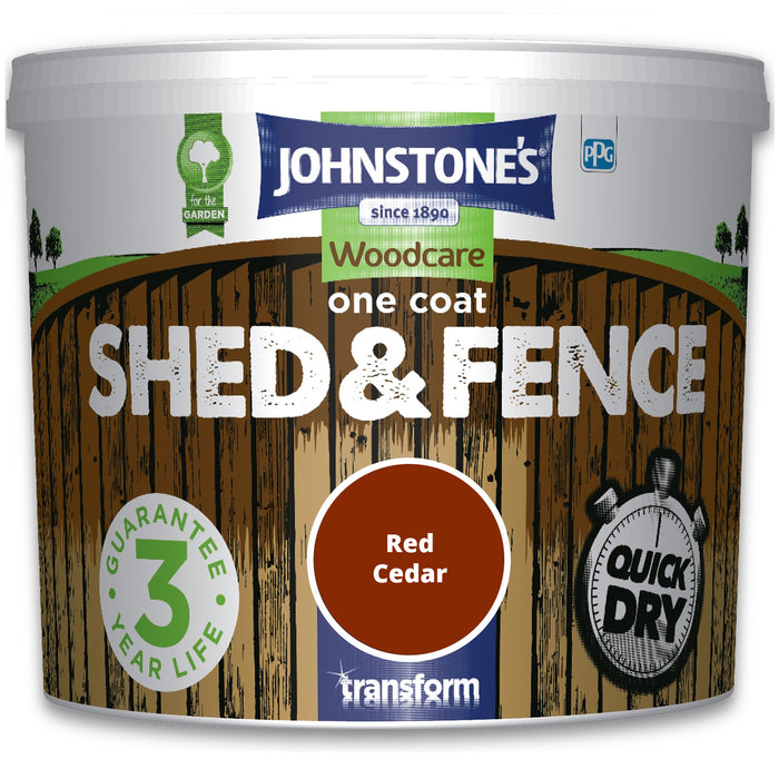 Johnstone's One Coat Shed & Fence Paint - Cedar Red 9L