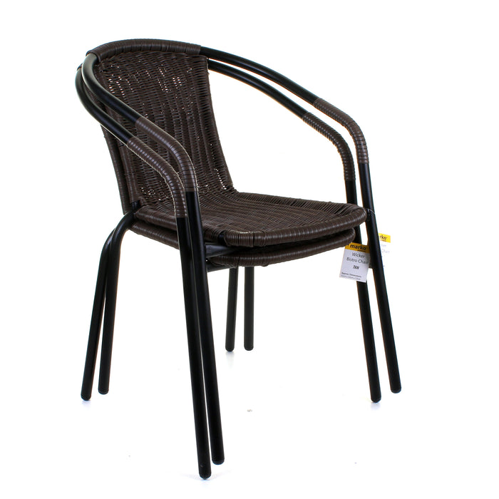3PC Dark Tan Wicker Bistro Set