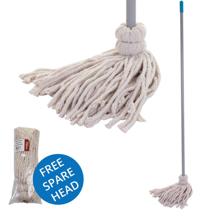220g Cotton Mop with Metal Handle and Spare Head