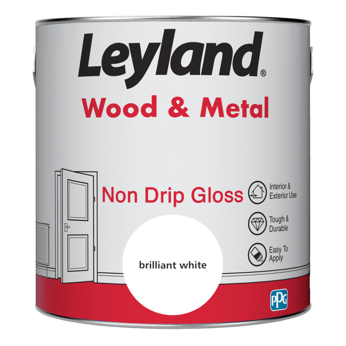Leyland Wood & Metal Non Drip Gloss Brilliant White 2.5L