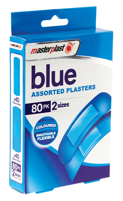 Assorted Plasters Blue 80pk