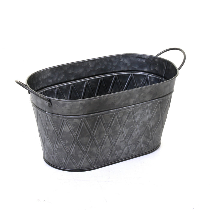 Galvanised Oval Planters