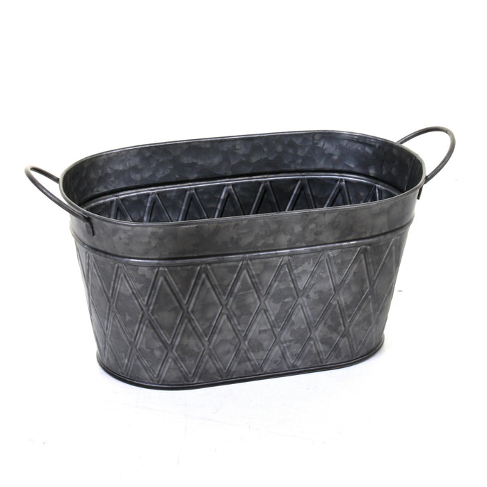 Galvanised Oval Planters