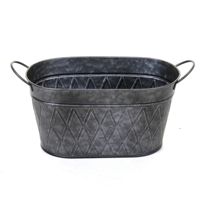 Galvanised Oval Planters