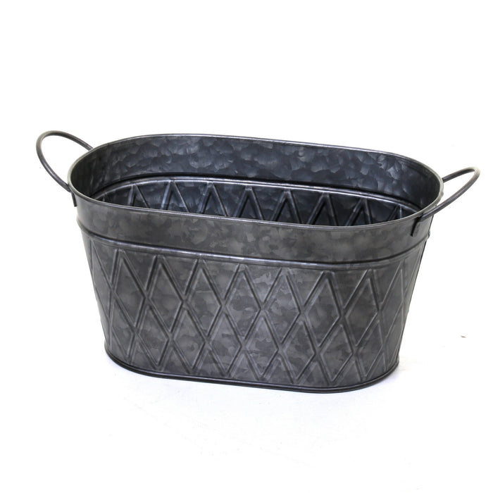 Galvanised Oval Planters