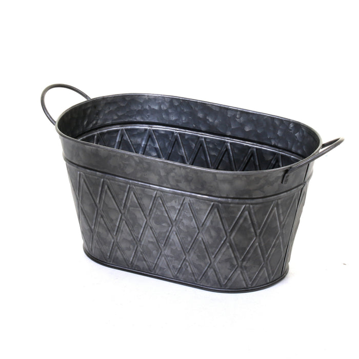 Galvanised Oval Planters